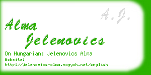 alma jelenovics business card